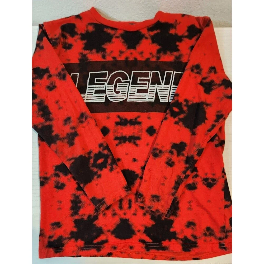 Mecca Shirt boys long sleeves Size 10 color Red and Black